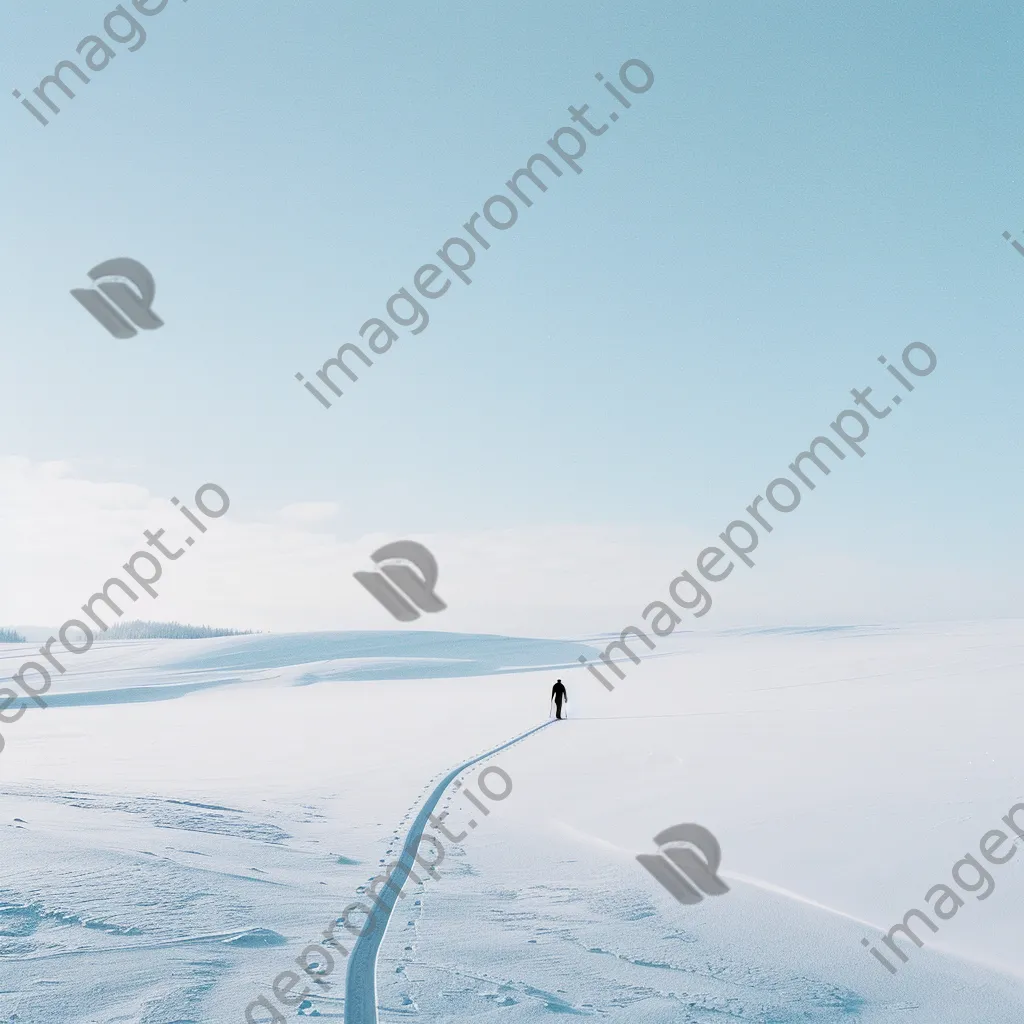 Skier moving through a serene snow-covered landscape - Image 3