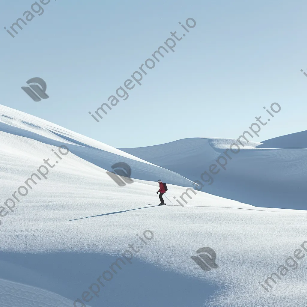 Skier moving through a serene snow-covered landscape - Image 4