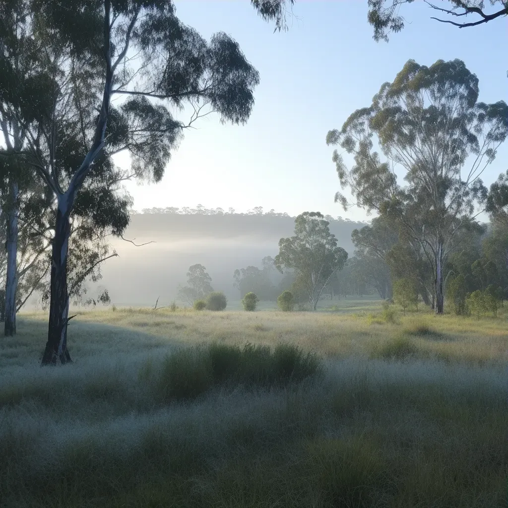 Misty Blue Morning Hills