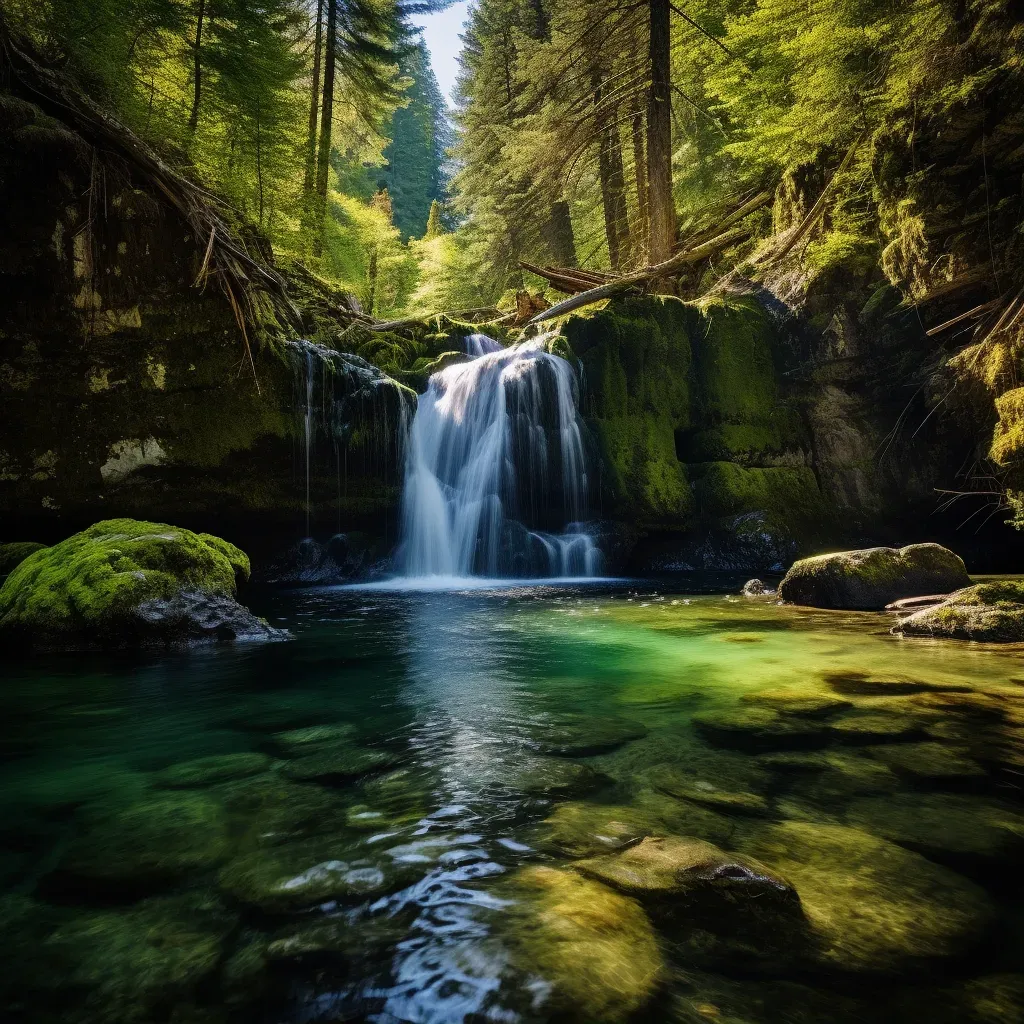 Waterfall trees forest - Image 1