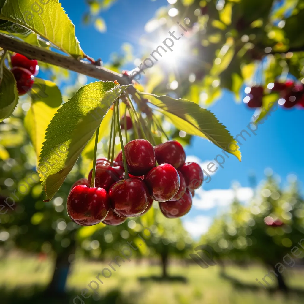 Branches loaded with ripe cherries in a bright orchard - Image 4