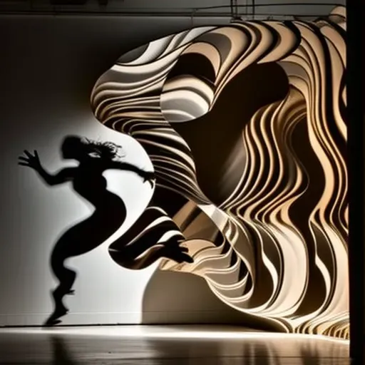 Silhouette of a dancer in motion against a brightly lit wall - Image 3