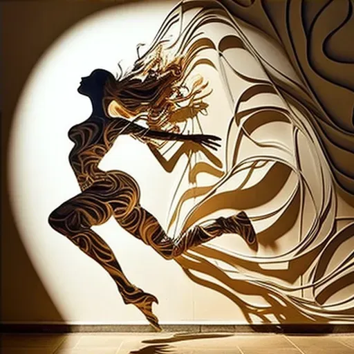 Silhouette of a dancer in motion against a brightly lit wall - Image 4