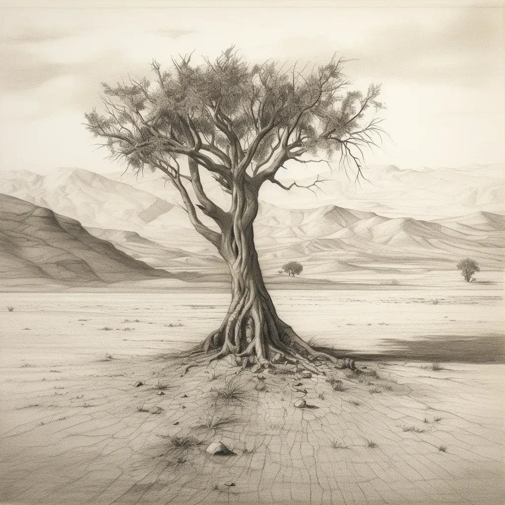 Image of a solitary tree in a desert landscape, symbolizing resilience - Image 1