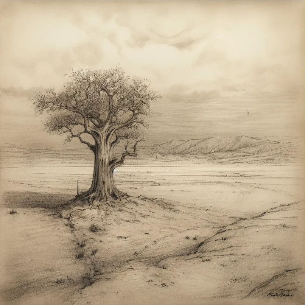 Image of a solitary tree in a desert landscape, symbolizing resilience - Image 3