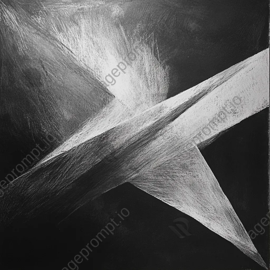 Monochromatic abstract representation of inner thoughts rendered in chalk pastel - Image 1