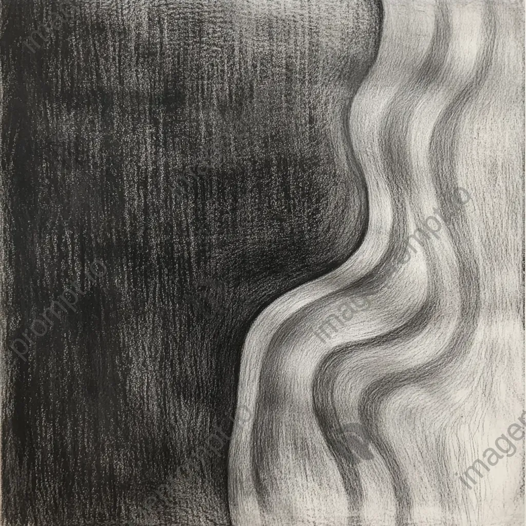 Monochromatic abstract representation of inner thoughts rendered in chalk pastel - Image 3