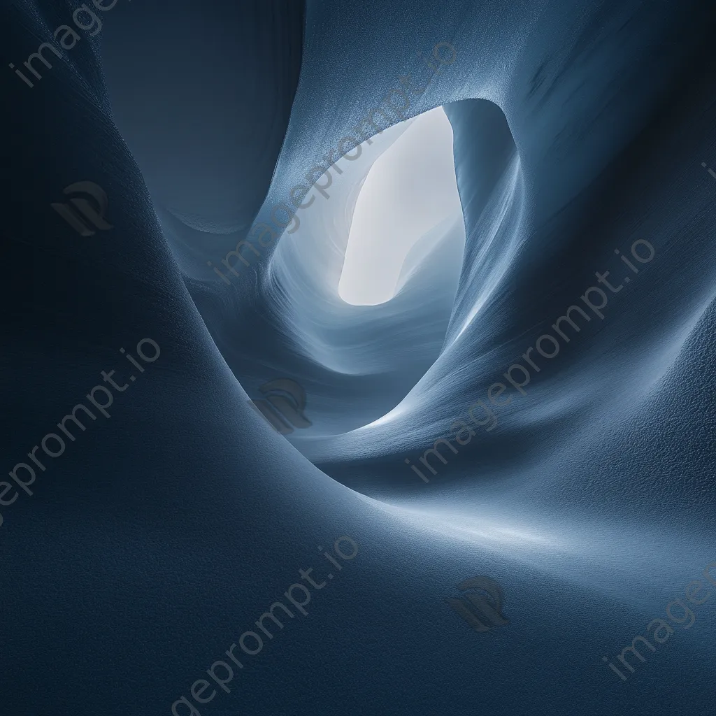 Interior view of a glacial cave with natural ice sculptures and lighting - Image 2