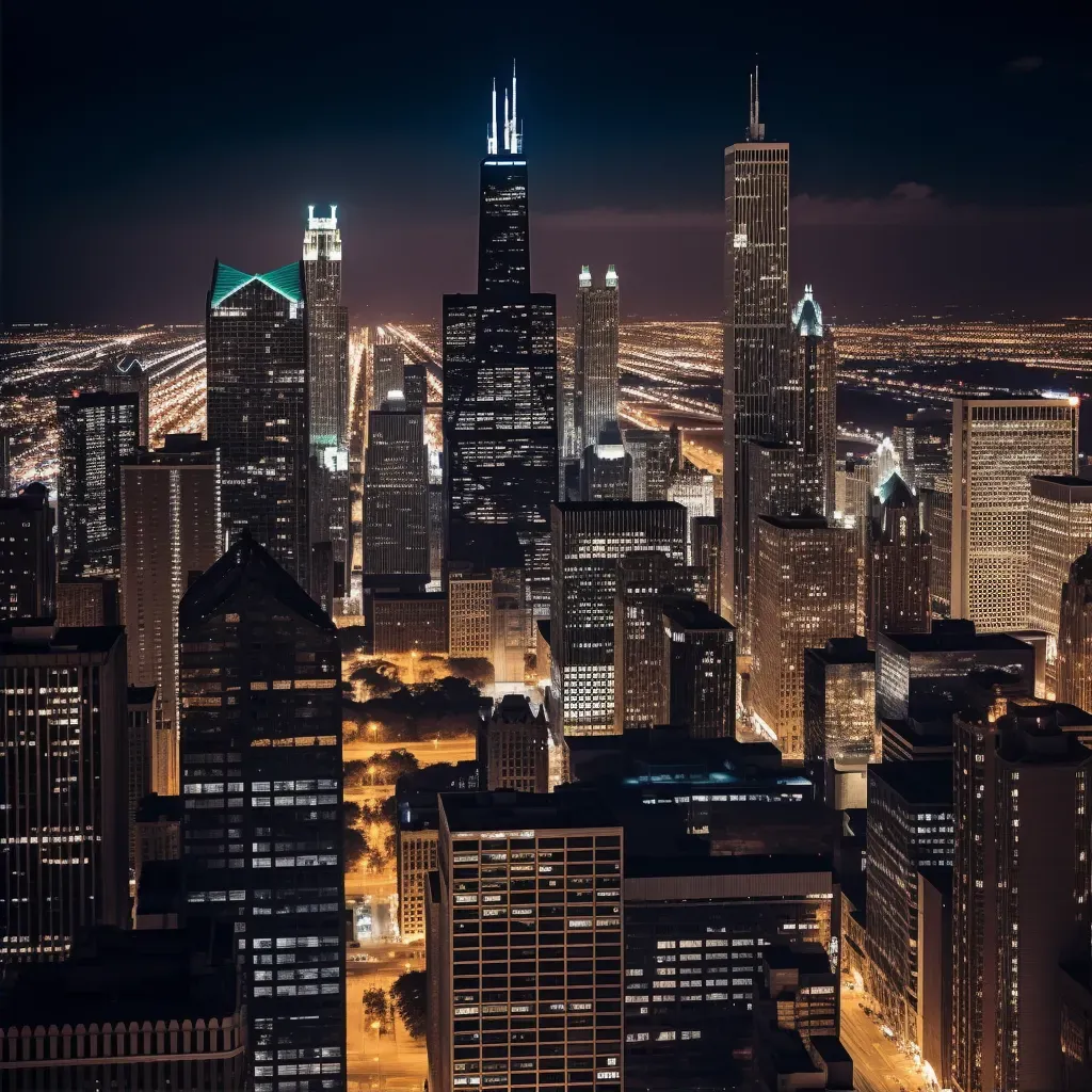 Chicago night skyline - Image 2