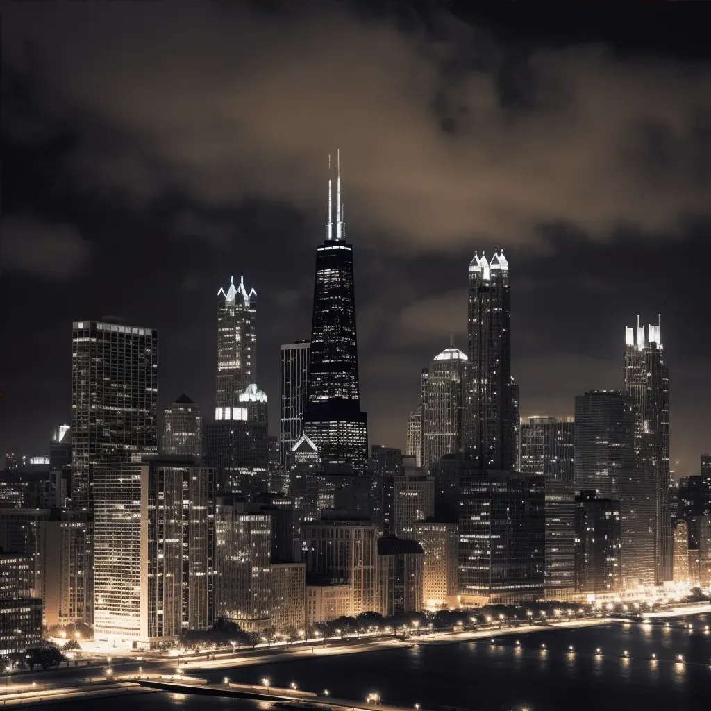 Chicago night skyline - Image 4