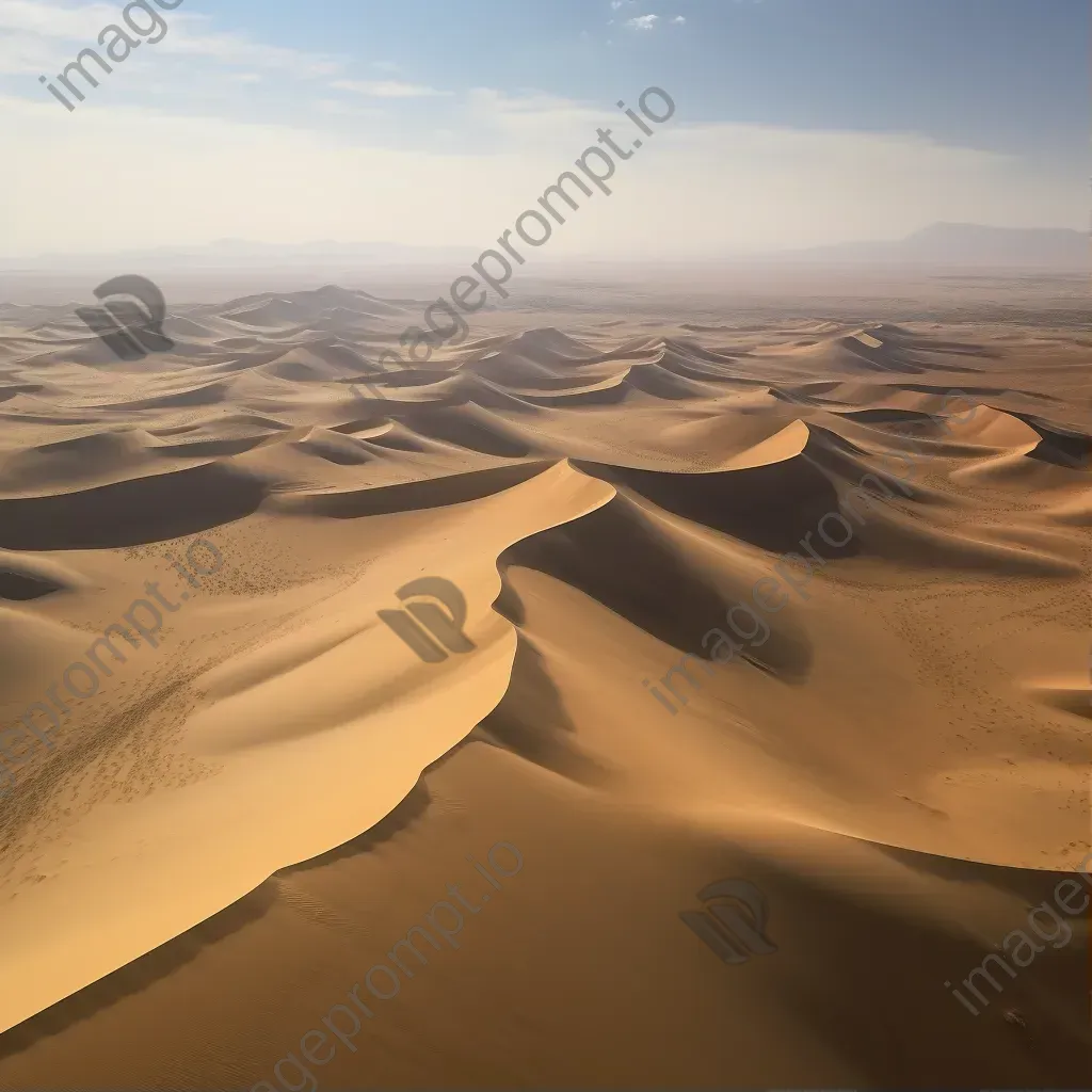 Desert landscape at midday with helicopter tours, aerial view - Image 1