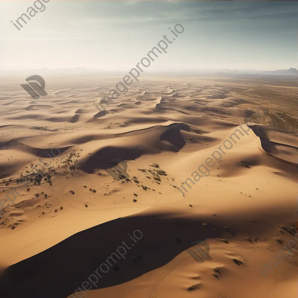 Desert landscape at midday with helicopter tours, aerial view - Image 3