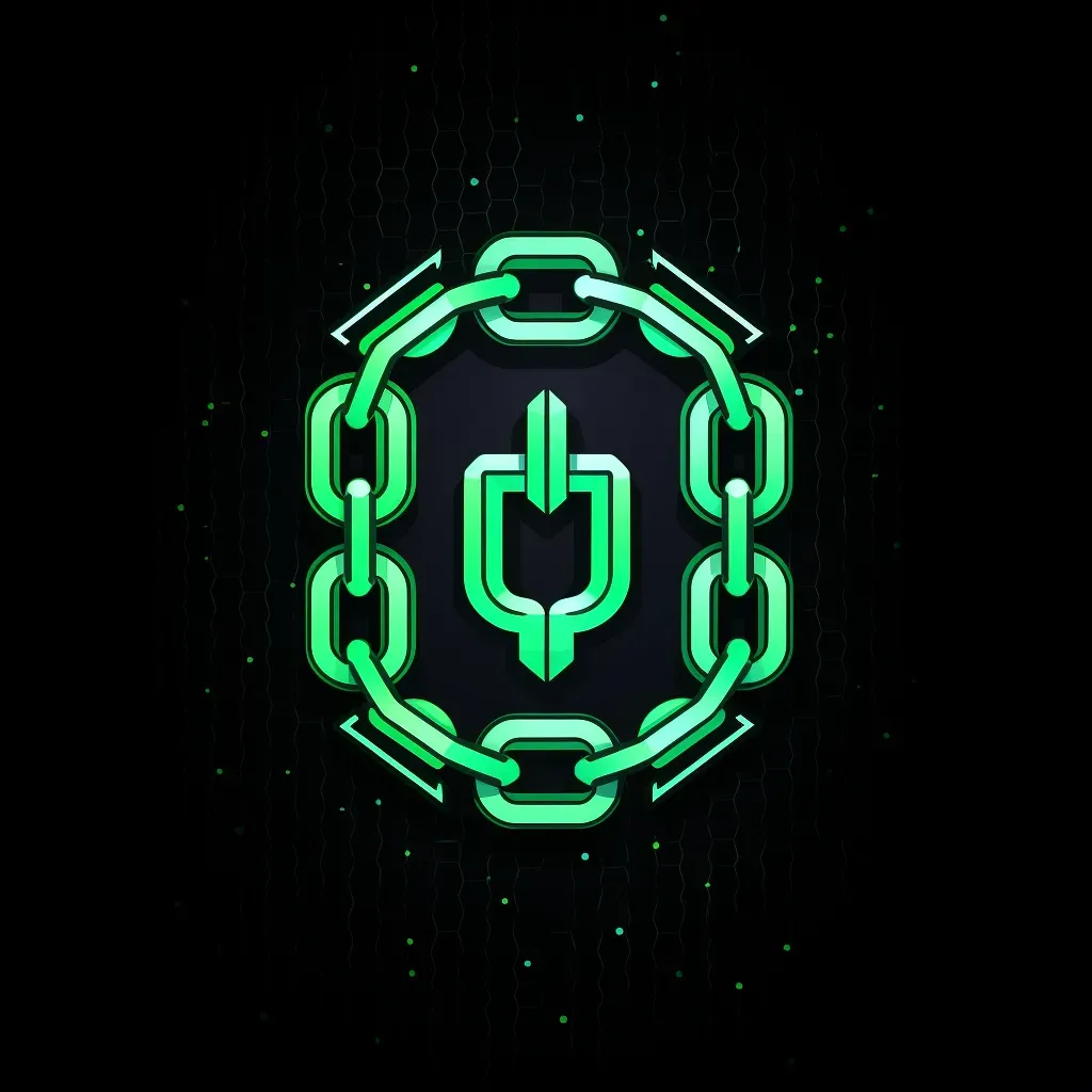 Logo with chain link in black and green colors - Image 1