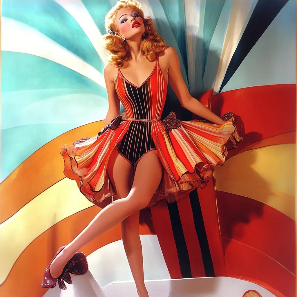 Art Deco style painting of a lively 1930s boardwalk carnival - Image 3