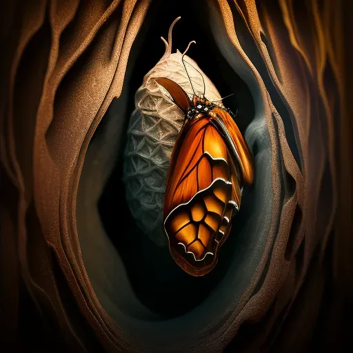 Image of a butterfly emerging from its cocoon, symbolizing transformation - Image 2