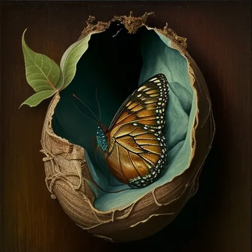 Image of a butterfly emerging from its cocoon, symbolizing transformation - Image 3