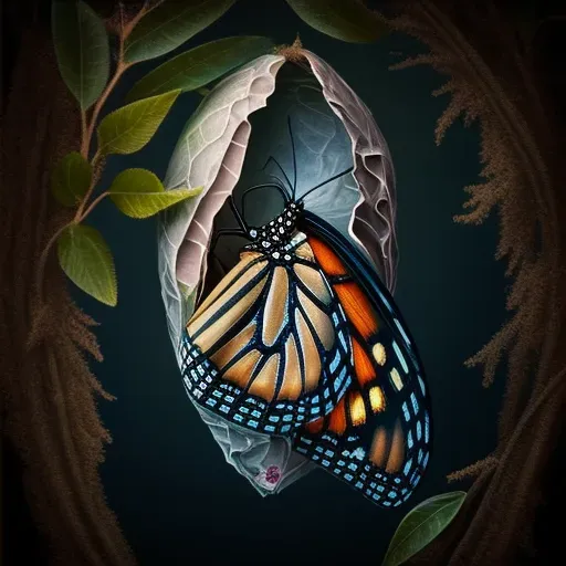 Image of a butterfly emerging from its cocoon, symbolizing transformation - Image 4