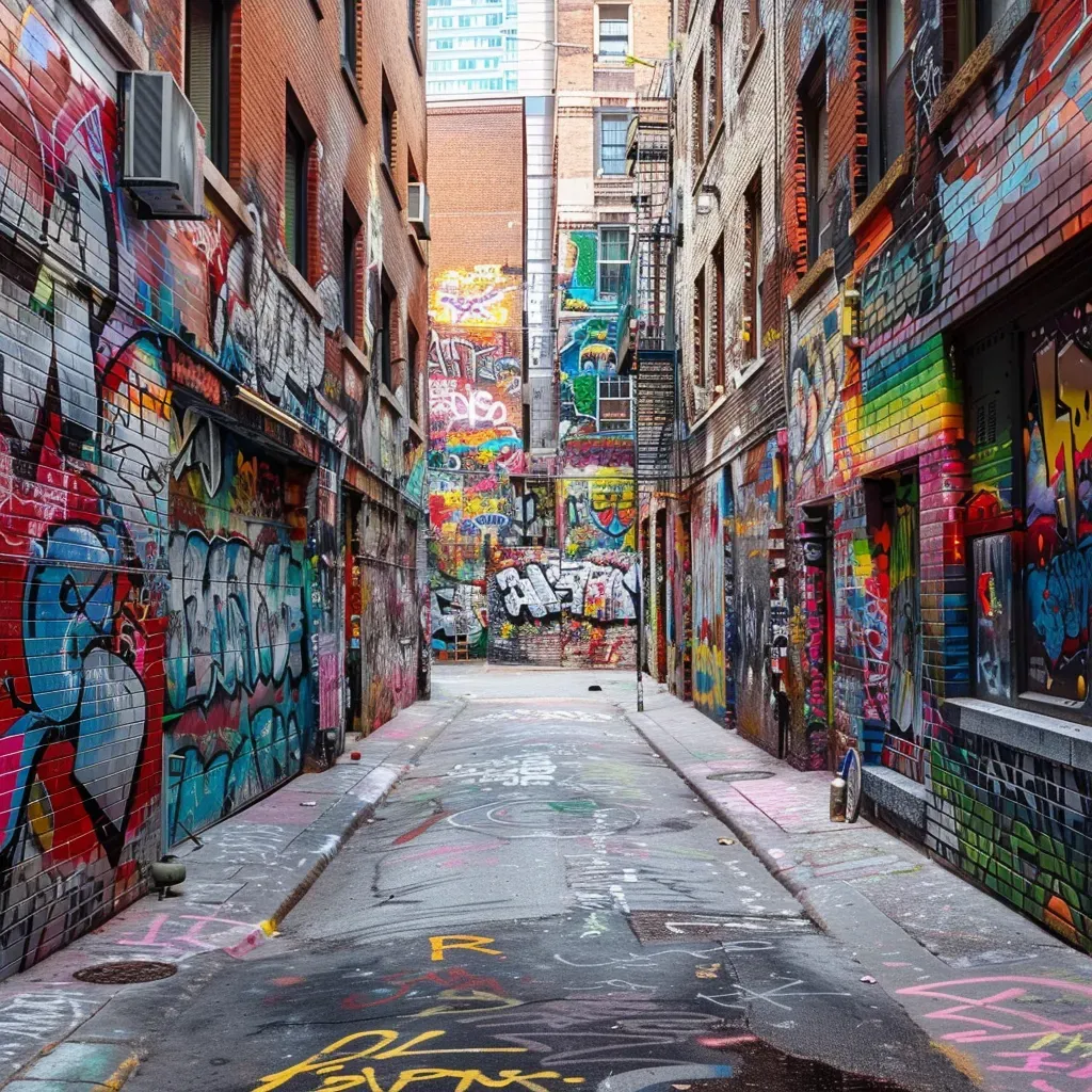 Colorful Graffiti Art Alley