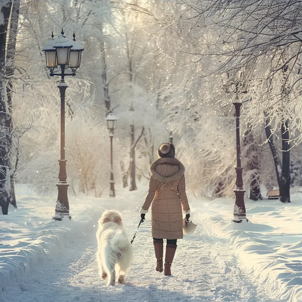 chic winter streetwear in snowy city - Image 3