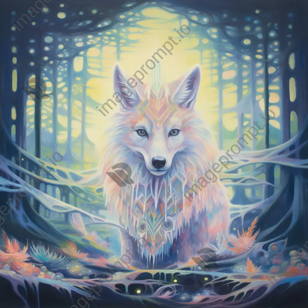 Pastel portrait of a mystical animal spirit guide in an enchanted forest - Image 2