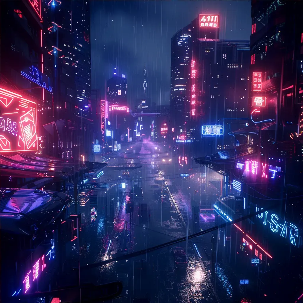 411 Error Page with cyberpunk cityscape and neon lights - Image 4