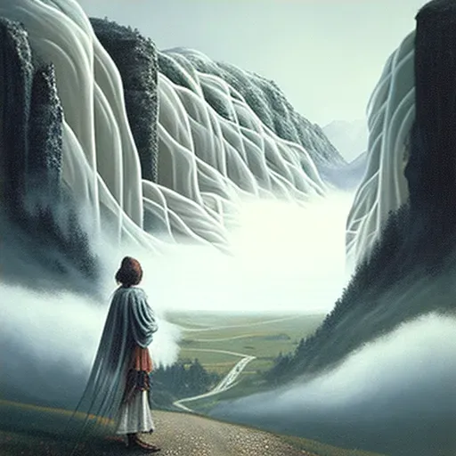 Image of an eerie landscape seen through a veil of mist, suggesting a future world - Image 4