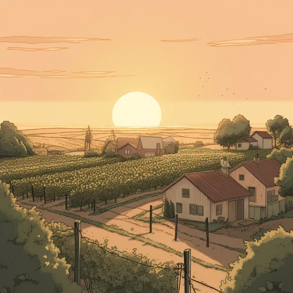 Dawn at a Charming Family Vineyard