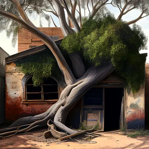 Tree growing from abandoned building - Image 2