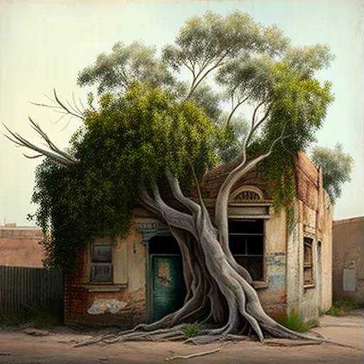 Tree growing from abandoned building - Image 3