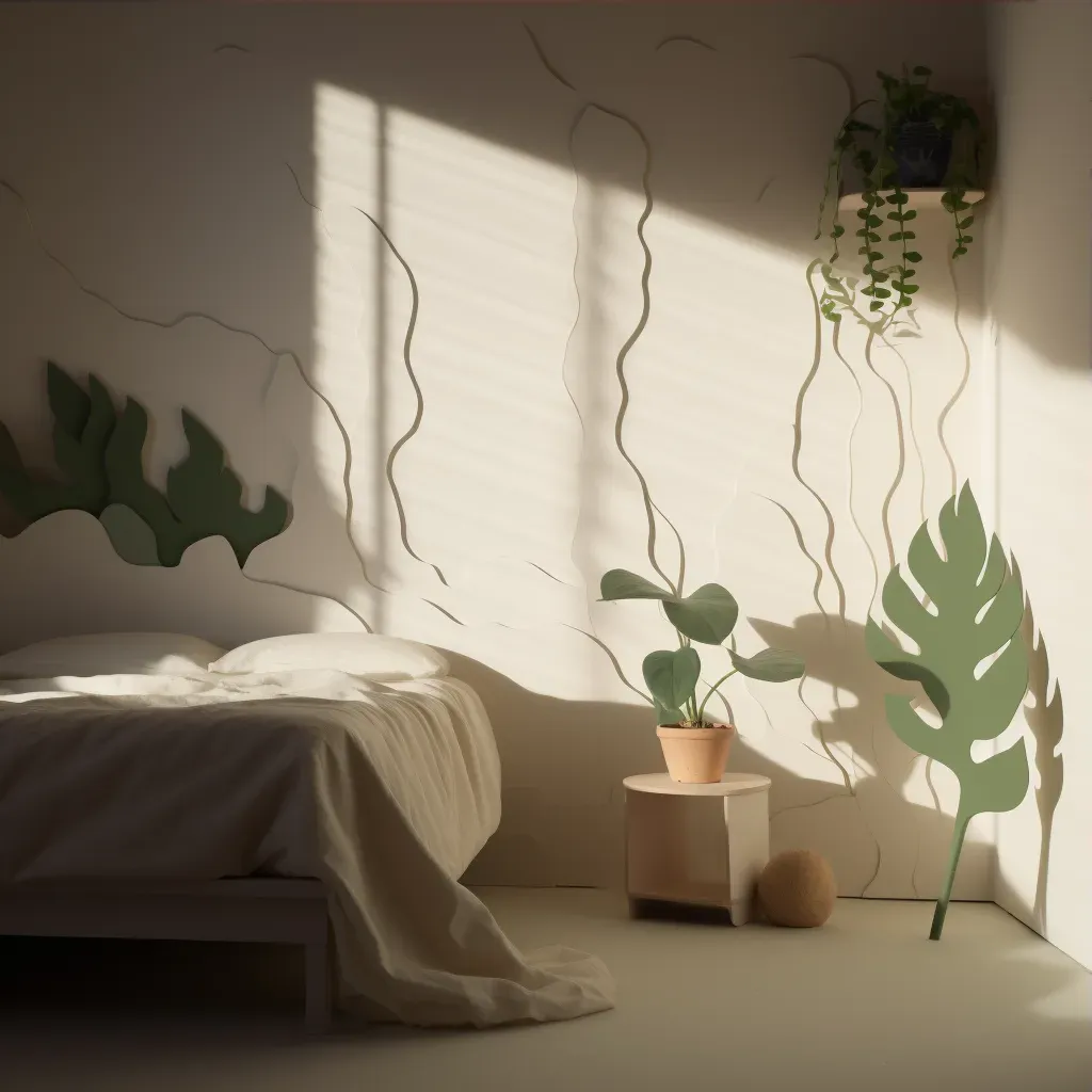 Shadows of indoor plants creating patterns in morning light - Image 3