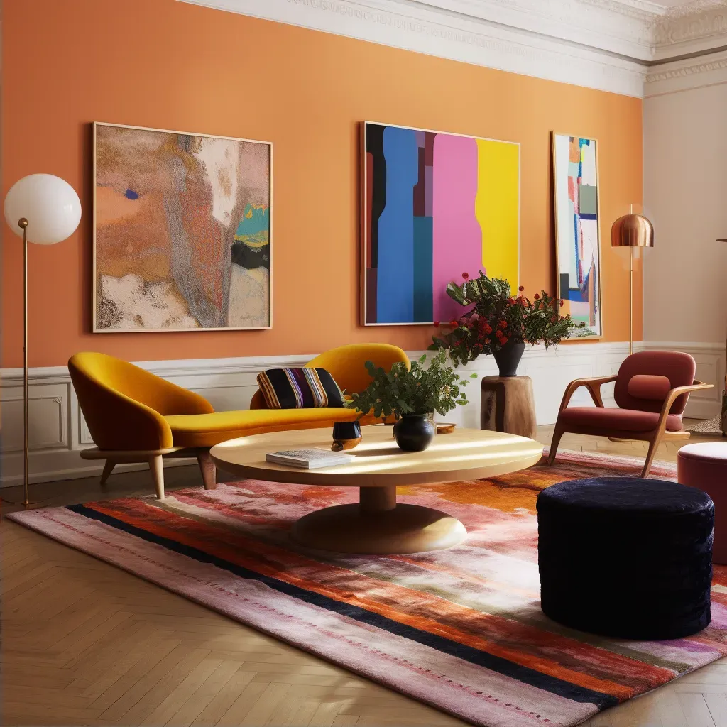 Image of a blend of Scandinavian minimalism and Indian colors in an interior design setting - Image 2