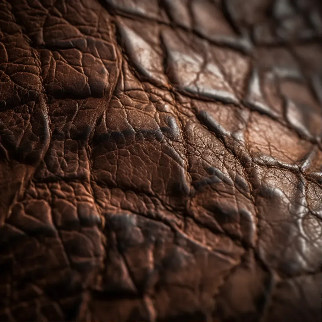 Macro close-up of weathered leather texture - Image 1