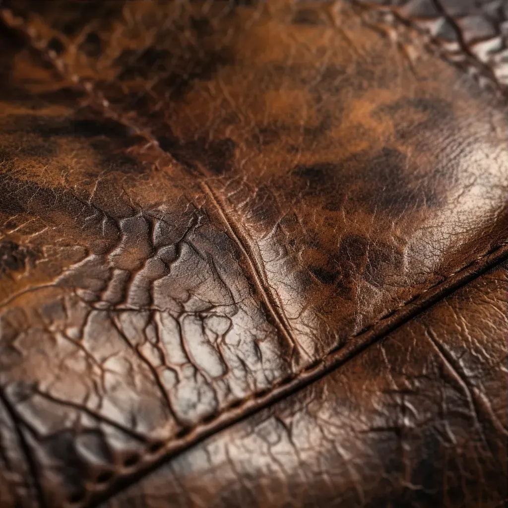 Macro close-up of weathered leather texture - Image 3