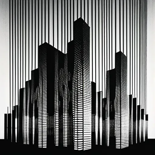 Modern cityscape with skyscraper patterns - Image 1