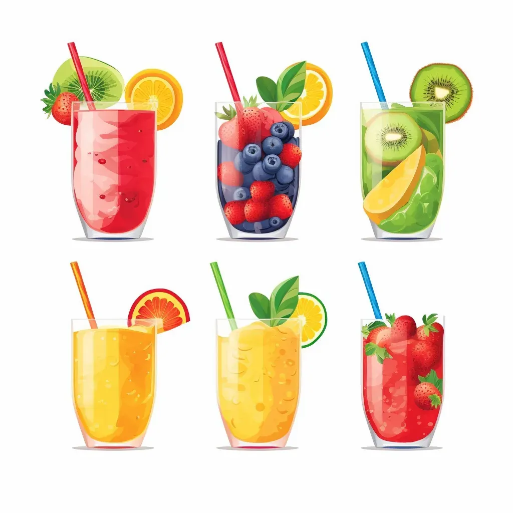 Tropical smoothie bar logo with assortment of fruity smoothies - Image 1