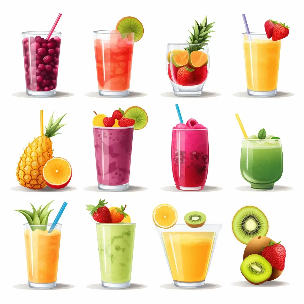 Tropical smoothie bar logo with assortment of fruity smoothies - Image 2