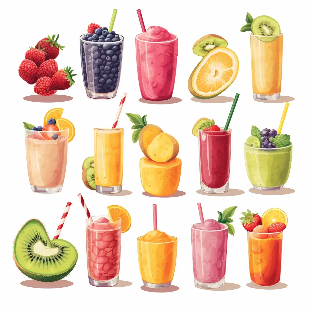 Tropical smoothie bar logo with assortment of fruity smoothies - Image 3