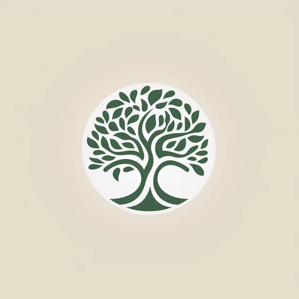 Logo with minimalist tree in green and white colors - Image 3