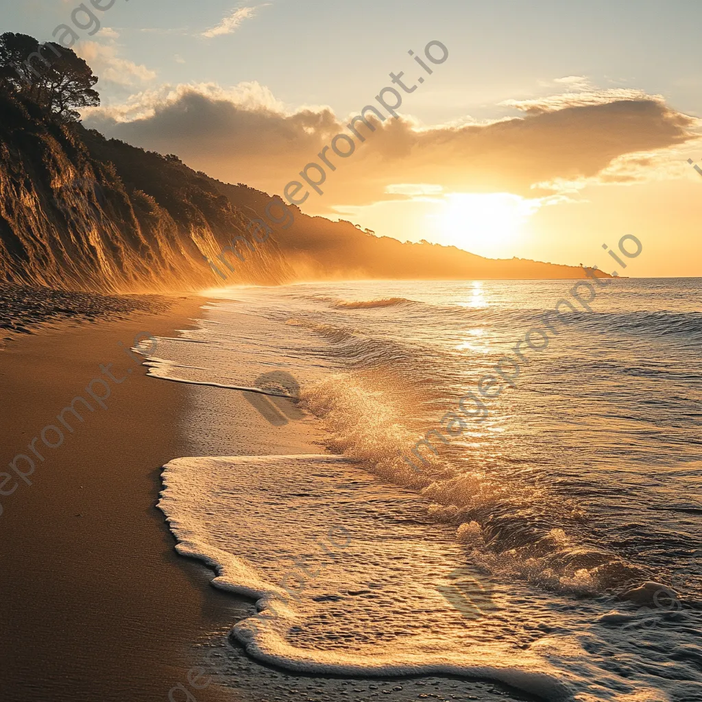 Sunset at beach where river meets ocean - Image 2