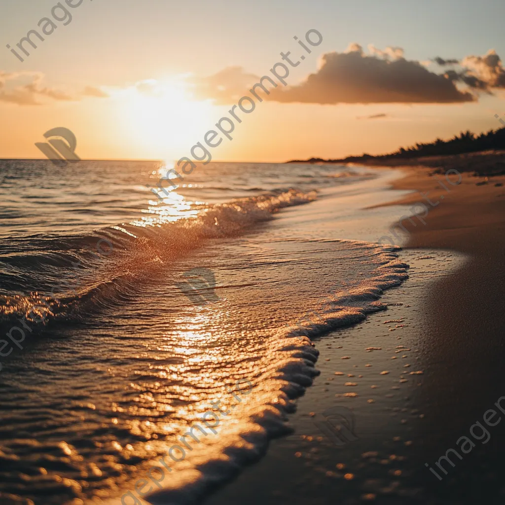 Sunset at beach where river meets ocean - Image 4