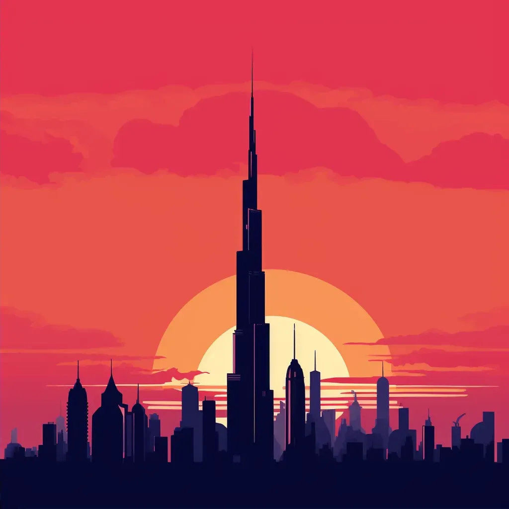 Towering silhouette of Burj Khalifa at twilight - Image 2