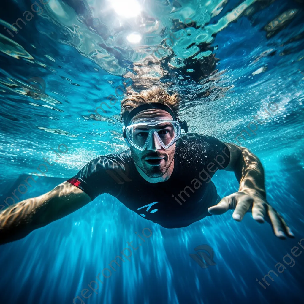 Athlete practicing underwater swimming techniques in a pool - Image 4