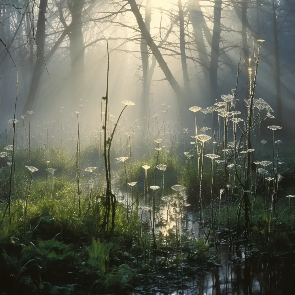 Foggy spring morning with glistening dewdrops - Image 2