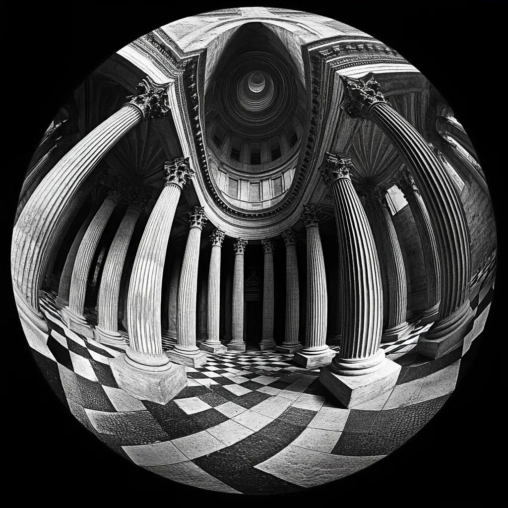 The Pantheon in Rome depicted as an M.C. Escher style optical illusion - Image 3