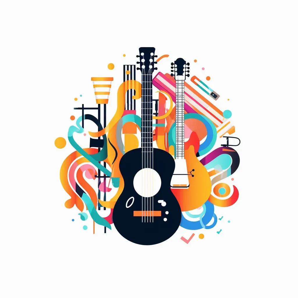 Music store logo with bright and bold colors - Image 1