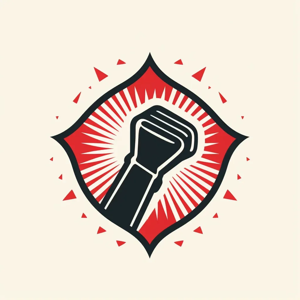 Bold and impactful megaphone icon healthcare advocacy logo in red and black colors - Image 1