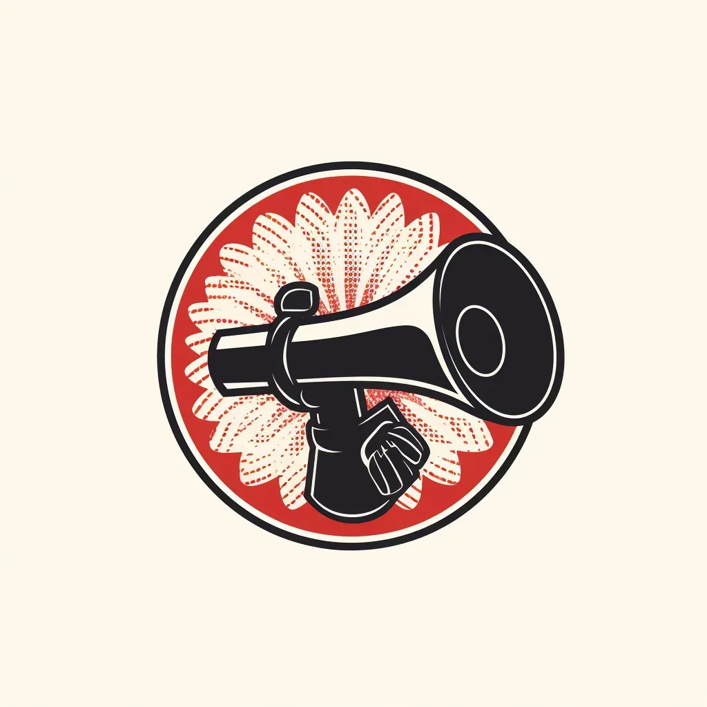 Bold and impactful megaphone icon healthcare advocacy logo in red and black colors - Image 2