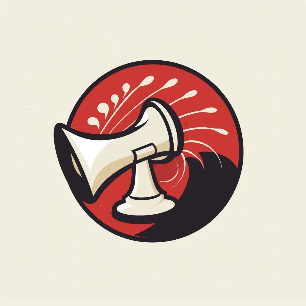 Bold and impactful megaphone icon healthcare advocacy logo in red and black colors - Image 4