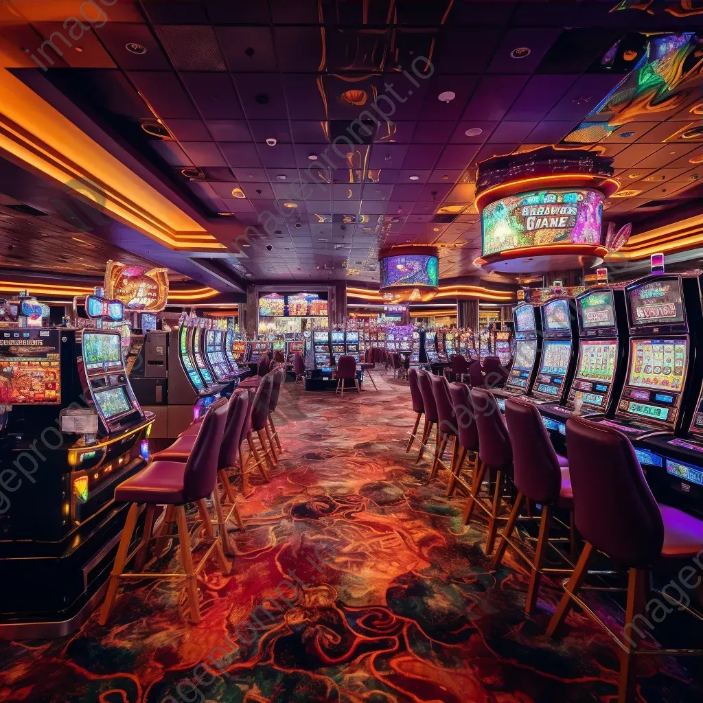 Casino interior with slot machines and gamblers - Image 3