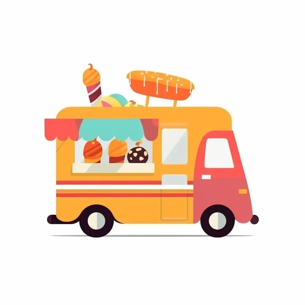 Summer food truck logo with colorful treats on wheels - Image 4